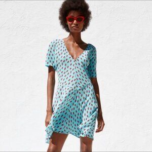 NWT ZARA Lip 👄 Print Mini Dress